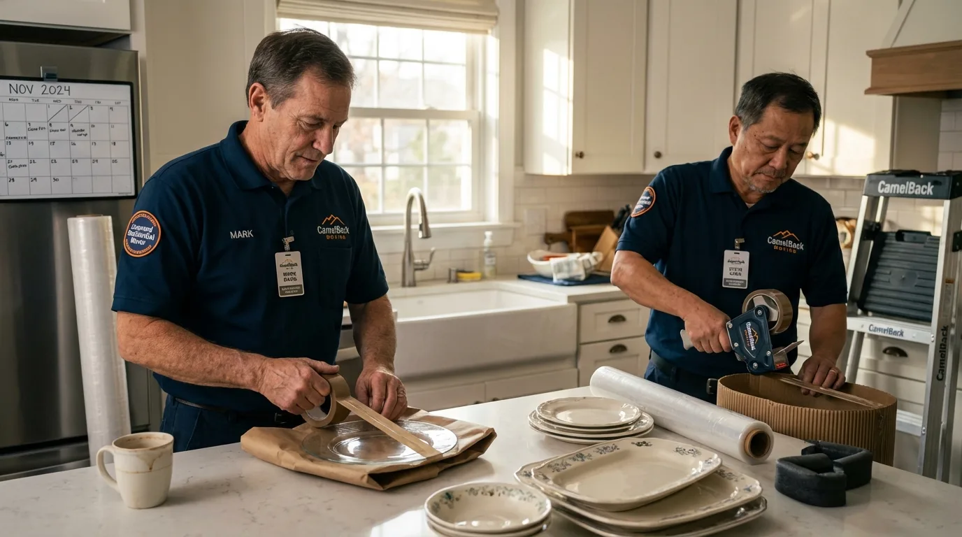 Professional crew packing kitchen dishware in Williston, SC