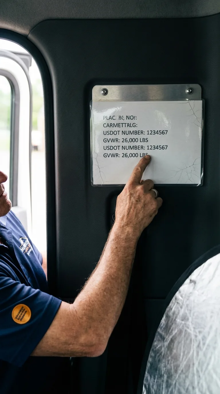 USDOT licensing placard verification in Williston